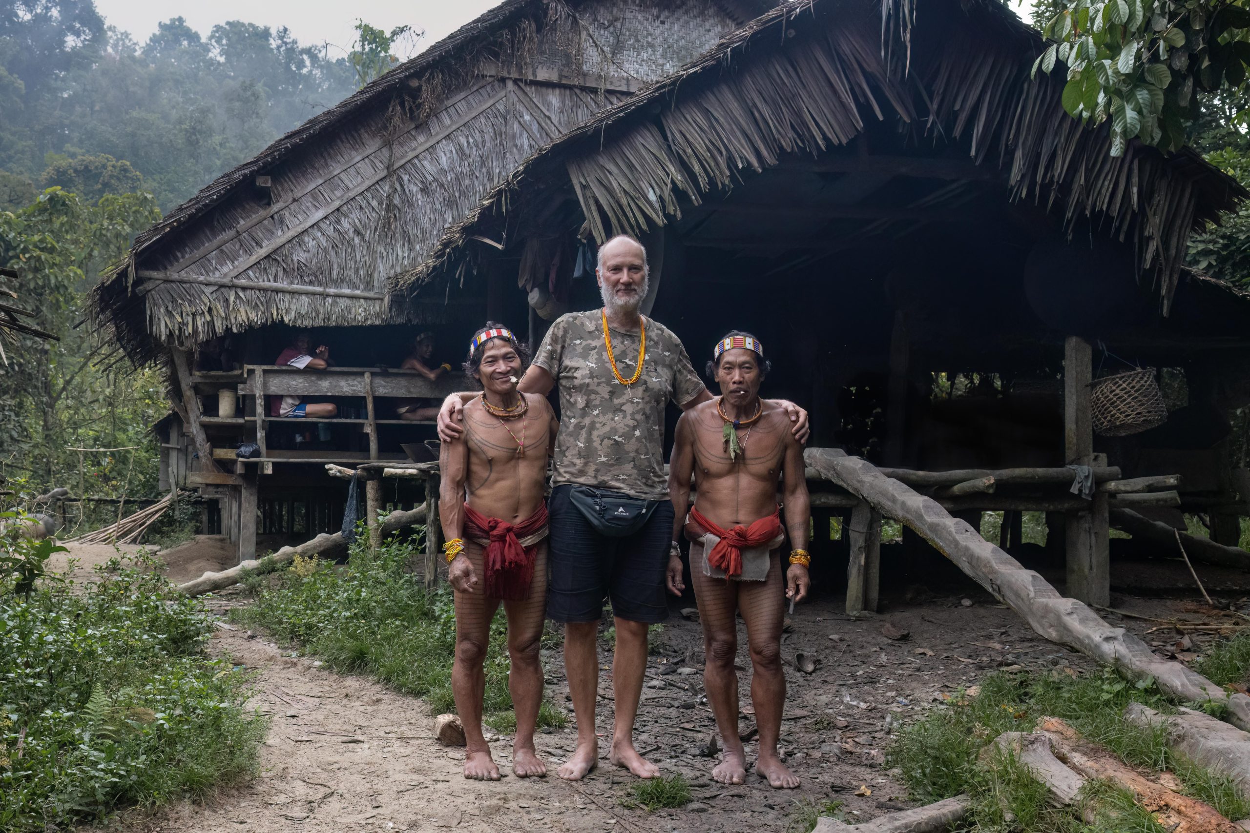 Toine IJsseldijk with Mentawai shamans of the Sakuddei clan in west Siberut