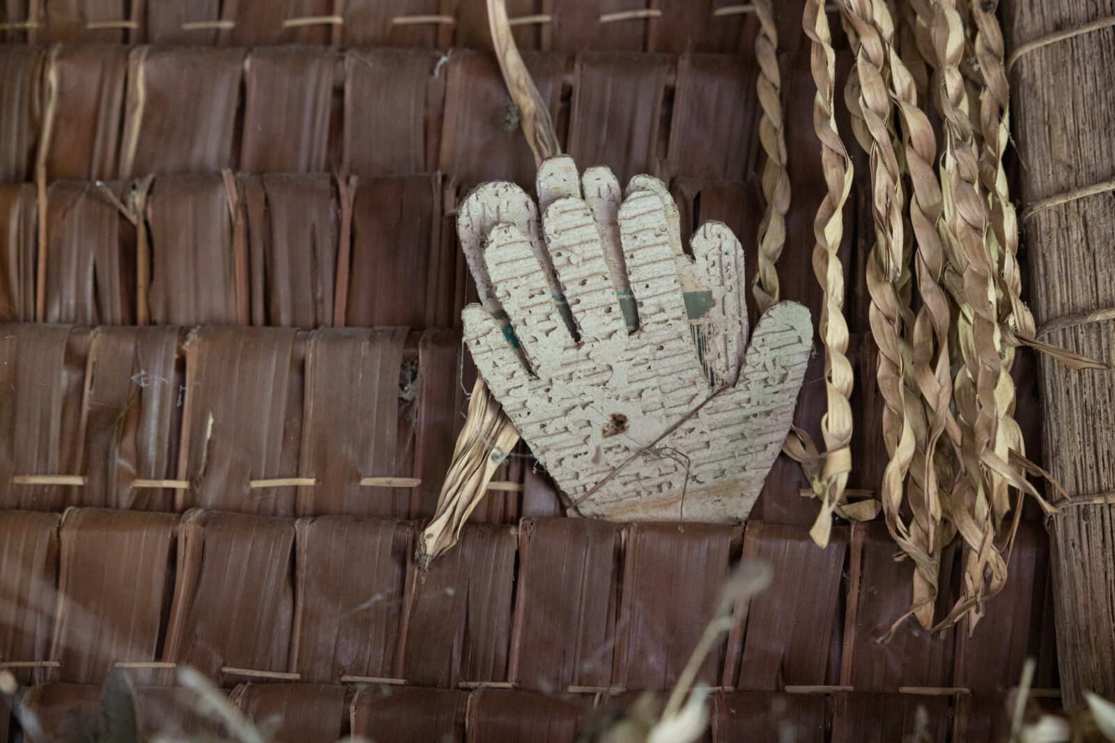 Cut-out hand and feet template during a Mentawai death ritual