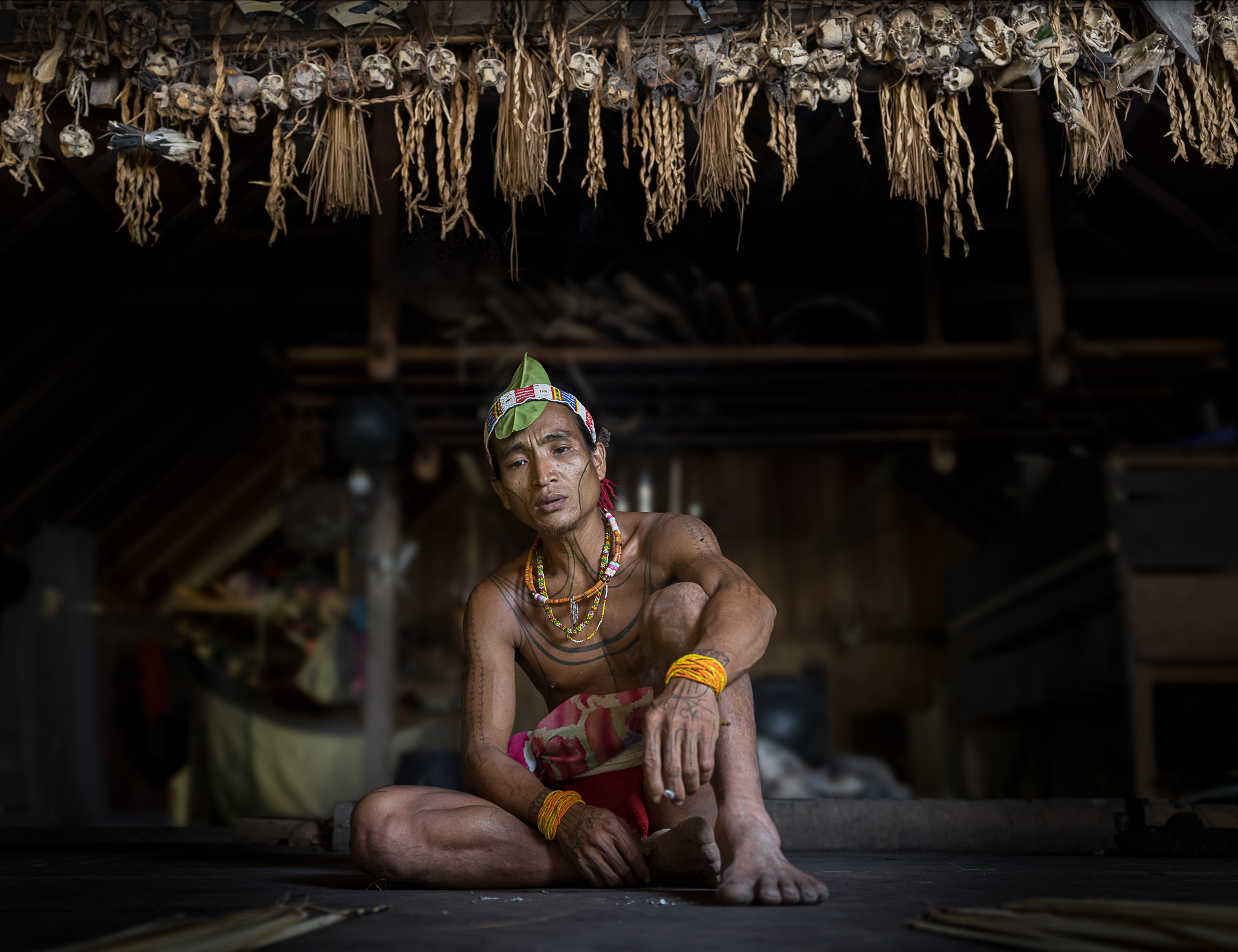 Mentawai shaman singing sacred song on Siberut Island