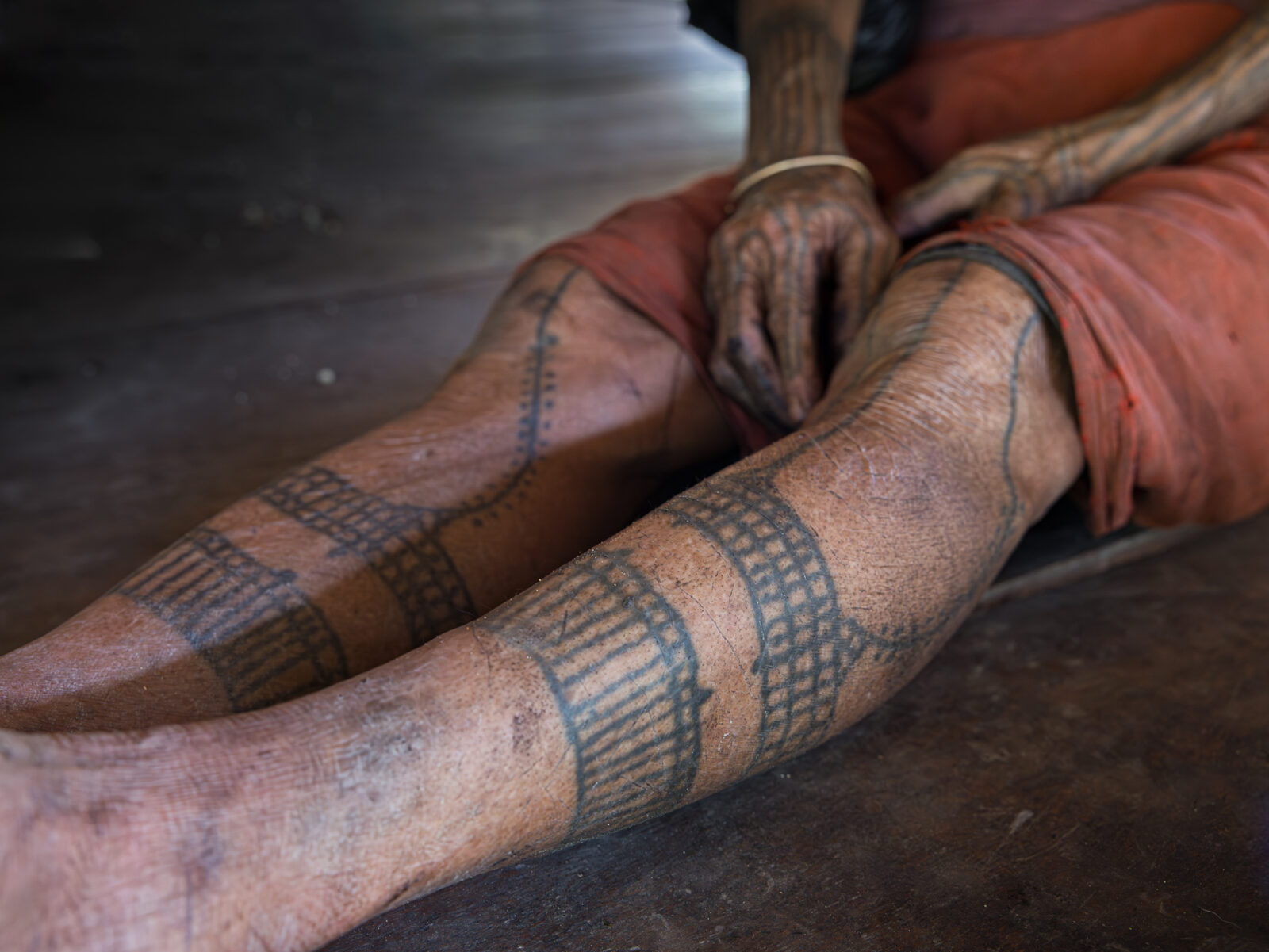 Mentawai leg tattoos