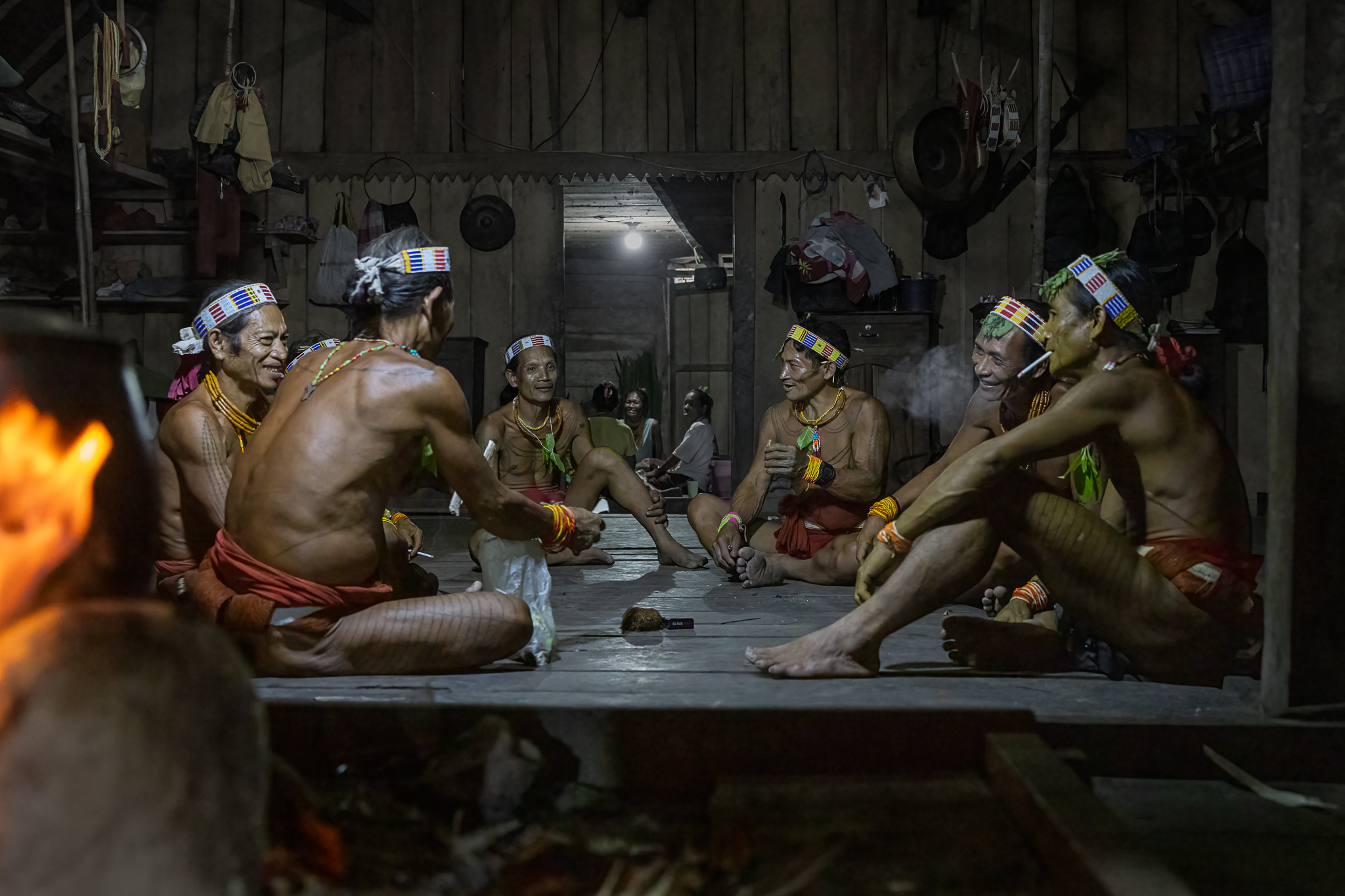 Indigenous men in traditional attire