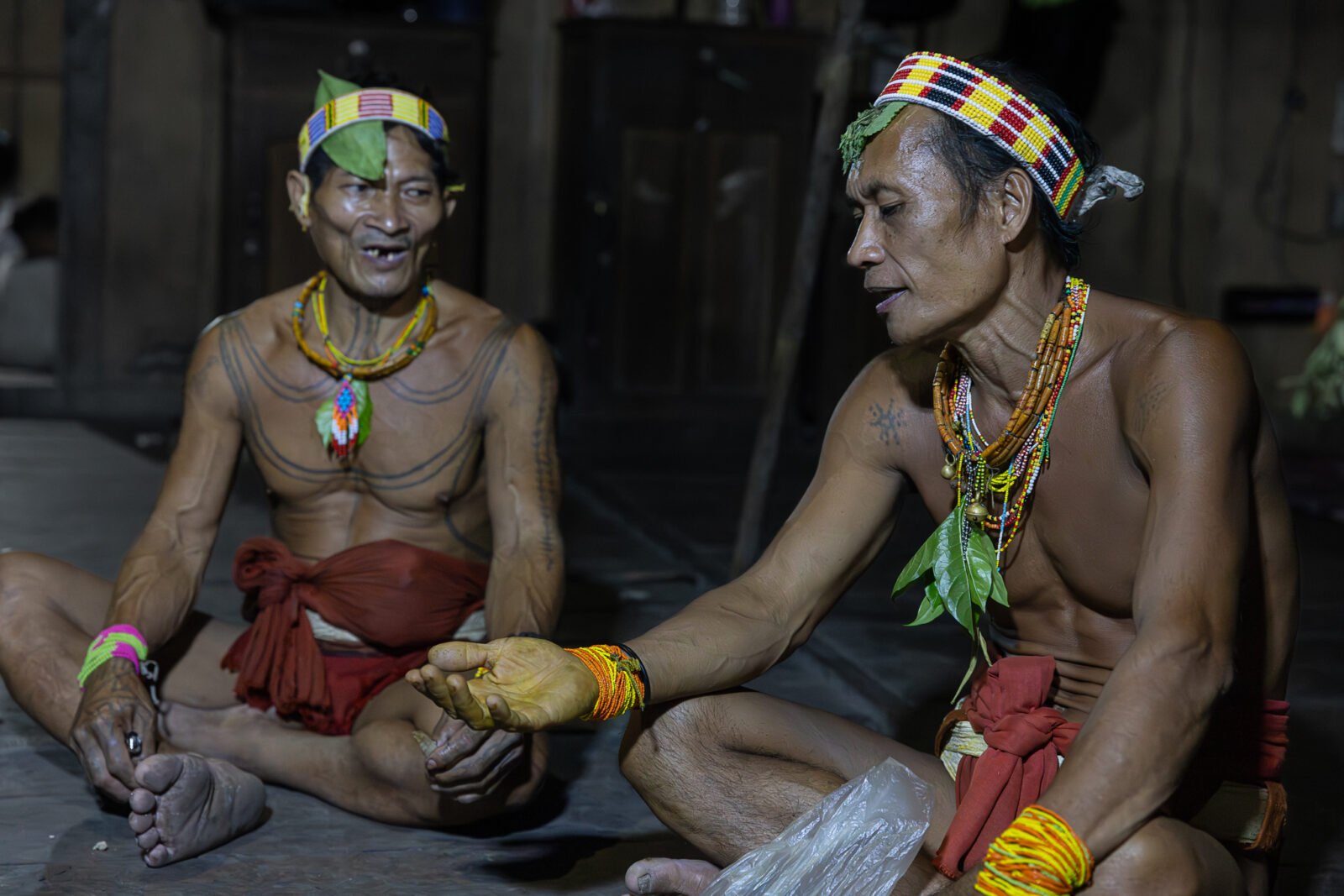 Mentawai shamans singing traditional song on Siberut Island