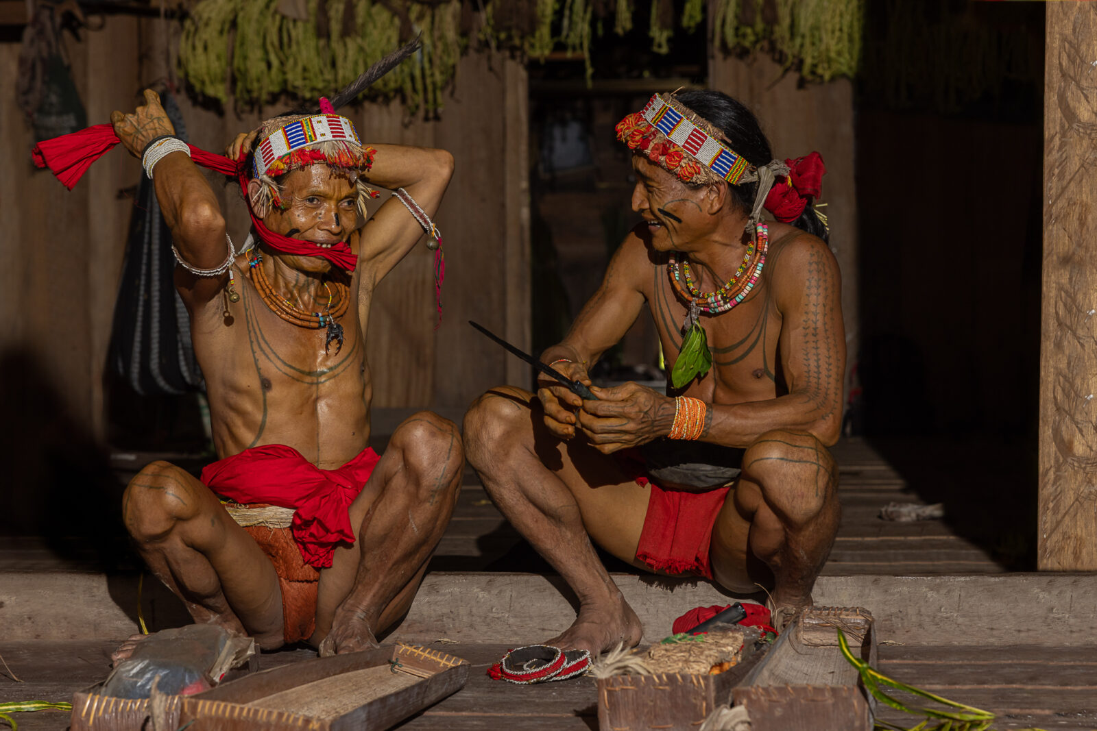 Mentawai shamans dressing up