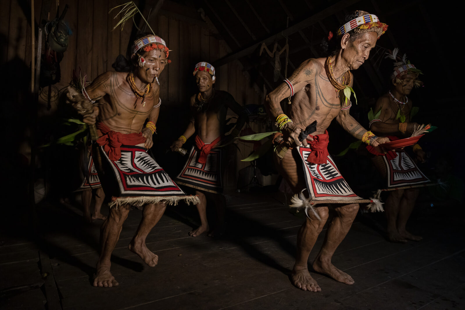 Mentawai traditional dance in cultural attire on Siberut Island