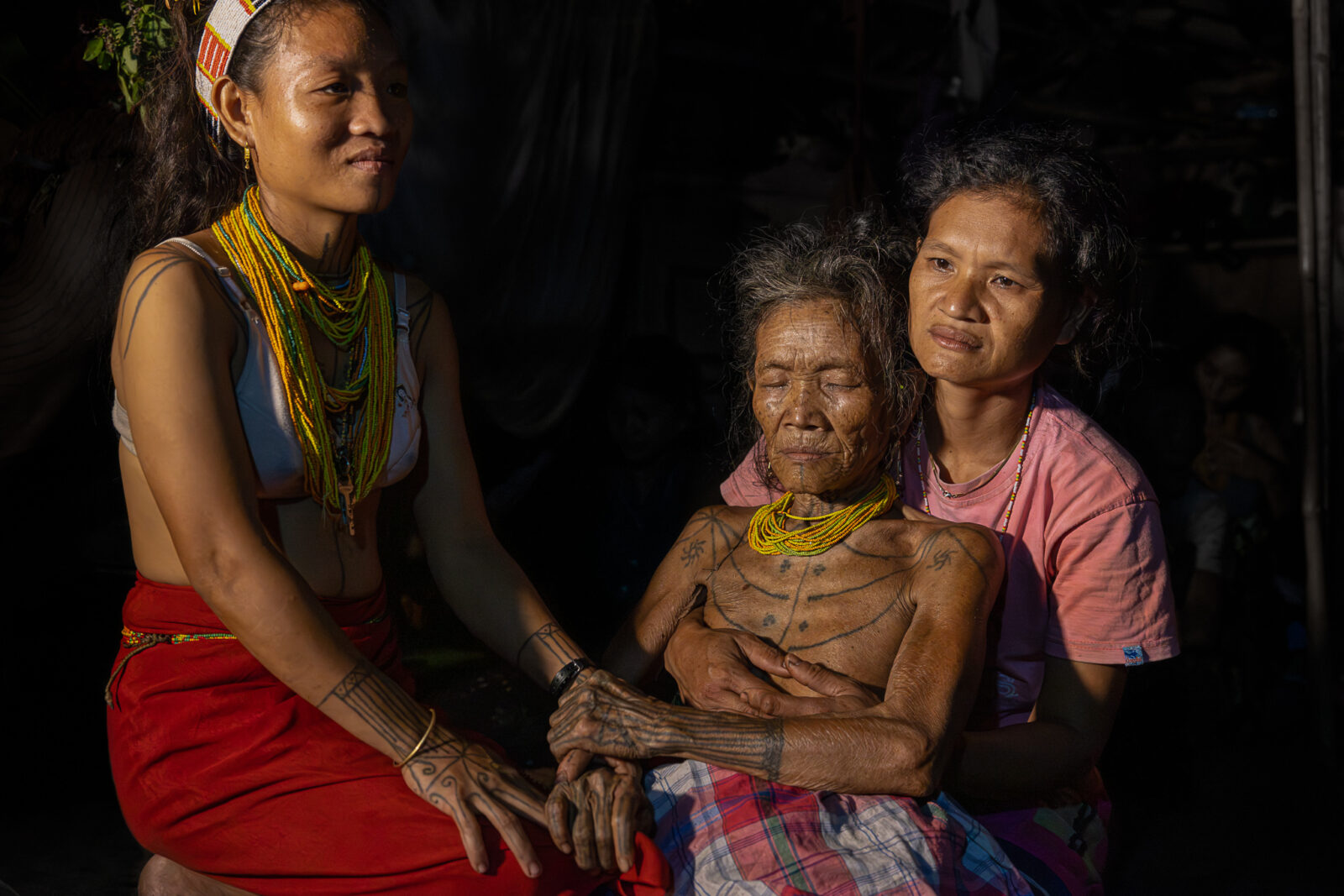 Mentawai woman on Siberut in spiritual trance during a ceremony