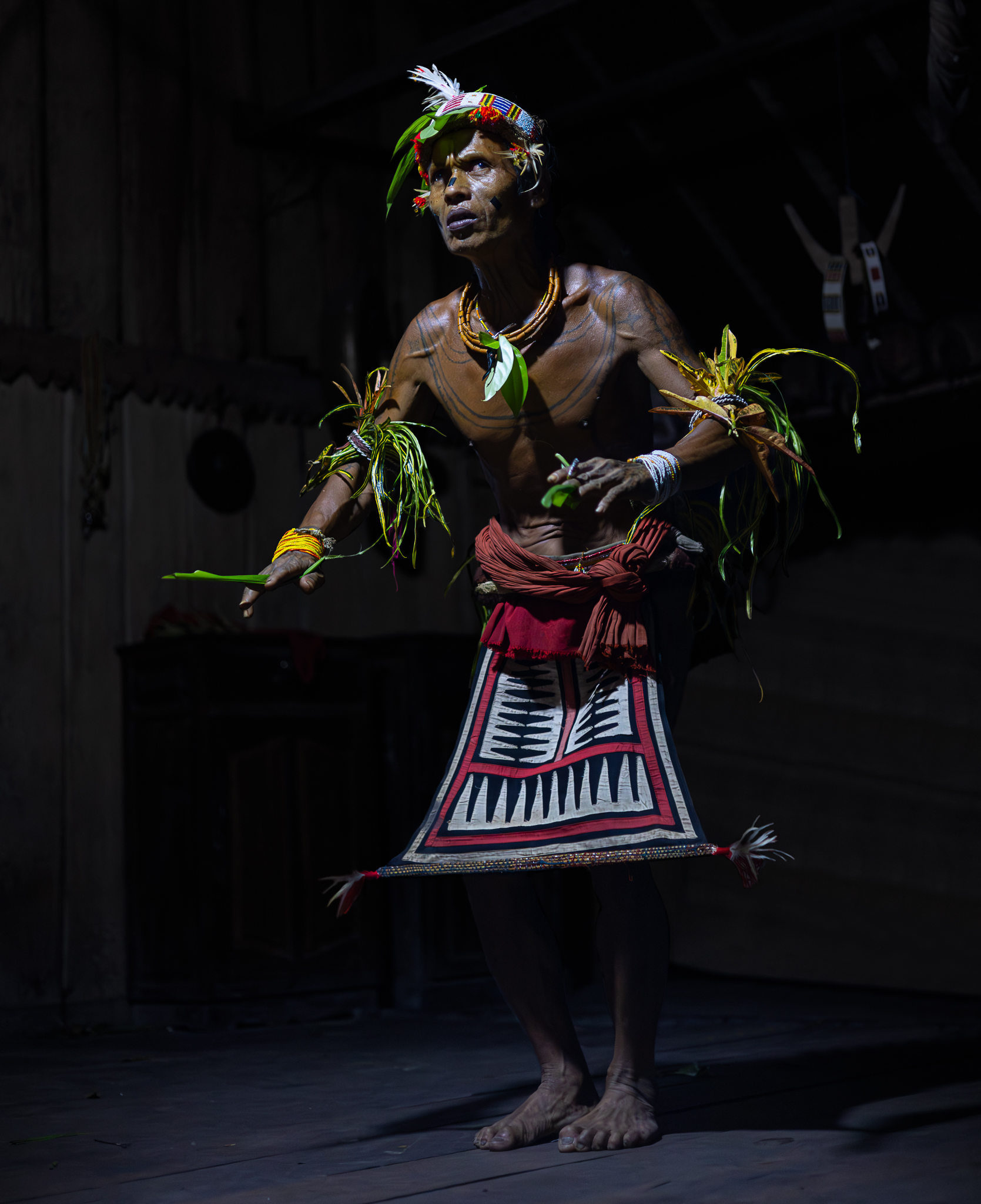 Traditional dancer in cultural attire.