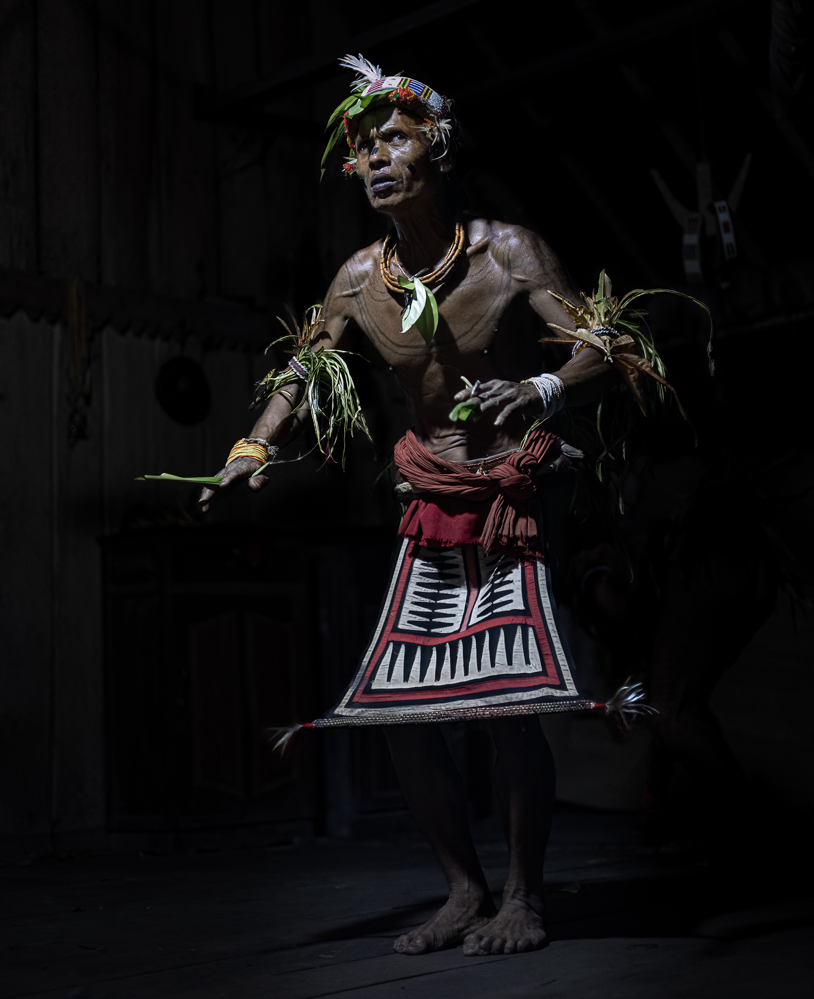 Traditional dancer in cultural attire.