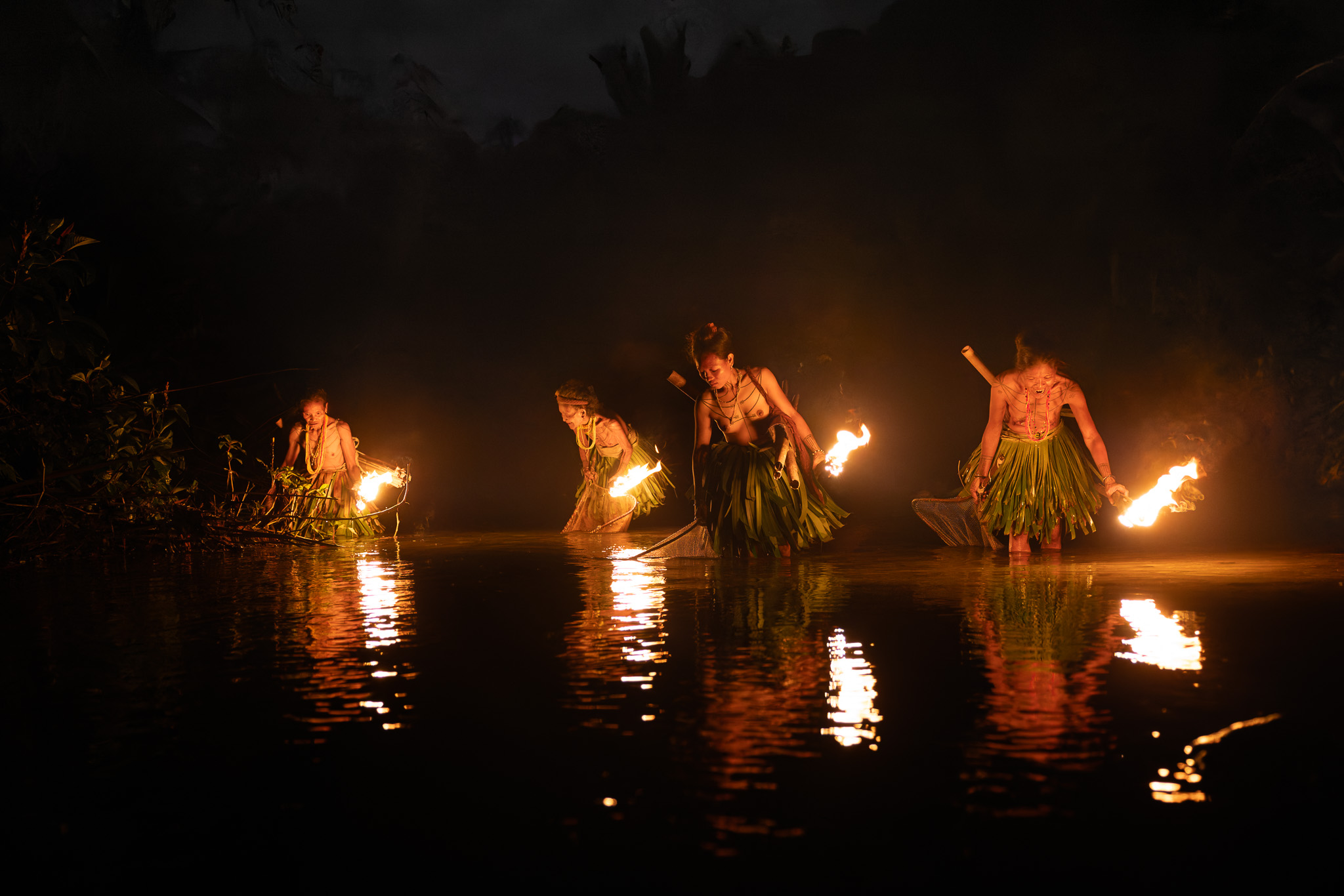 Mentawai women fishing siberut indonesia