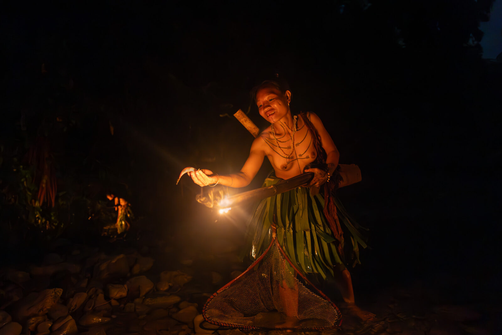 mentawai girl fishing siberut private tour mentawai islands indonesia