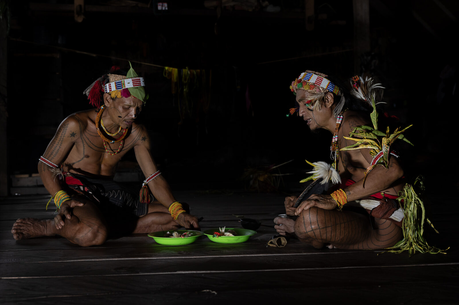 Mentawai shamans singing to the souls during lajo simagere ritual