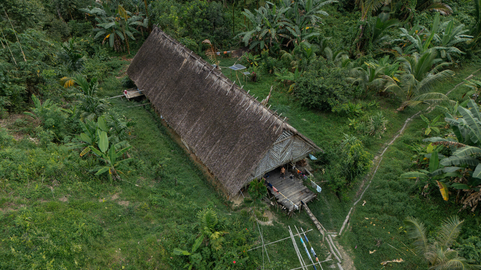 Mentawai uma from the sky, a traditional clan house