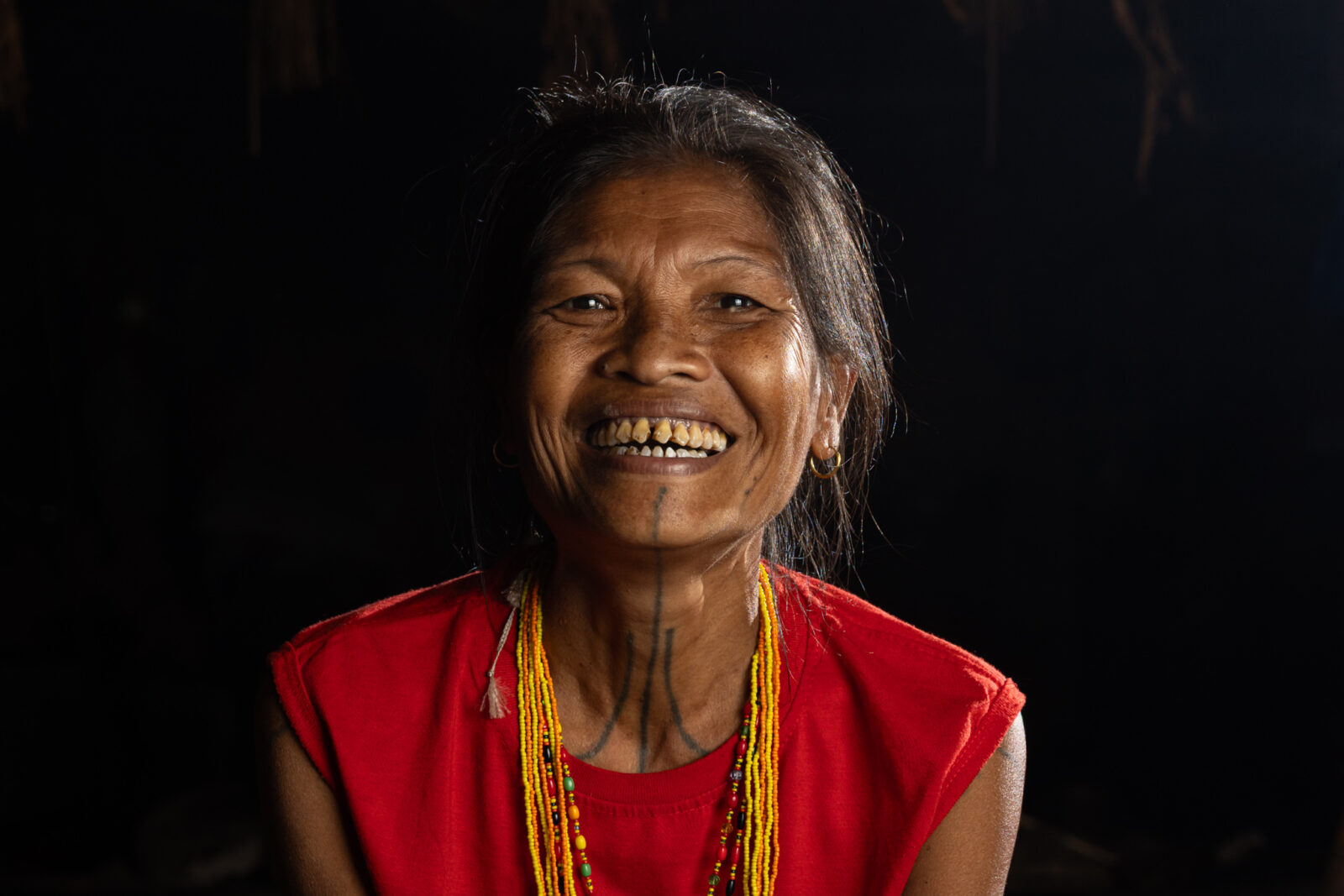 Mentawai woman sharpened teeth