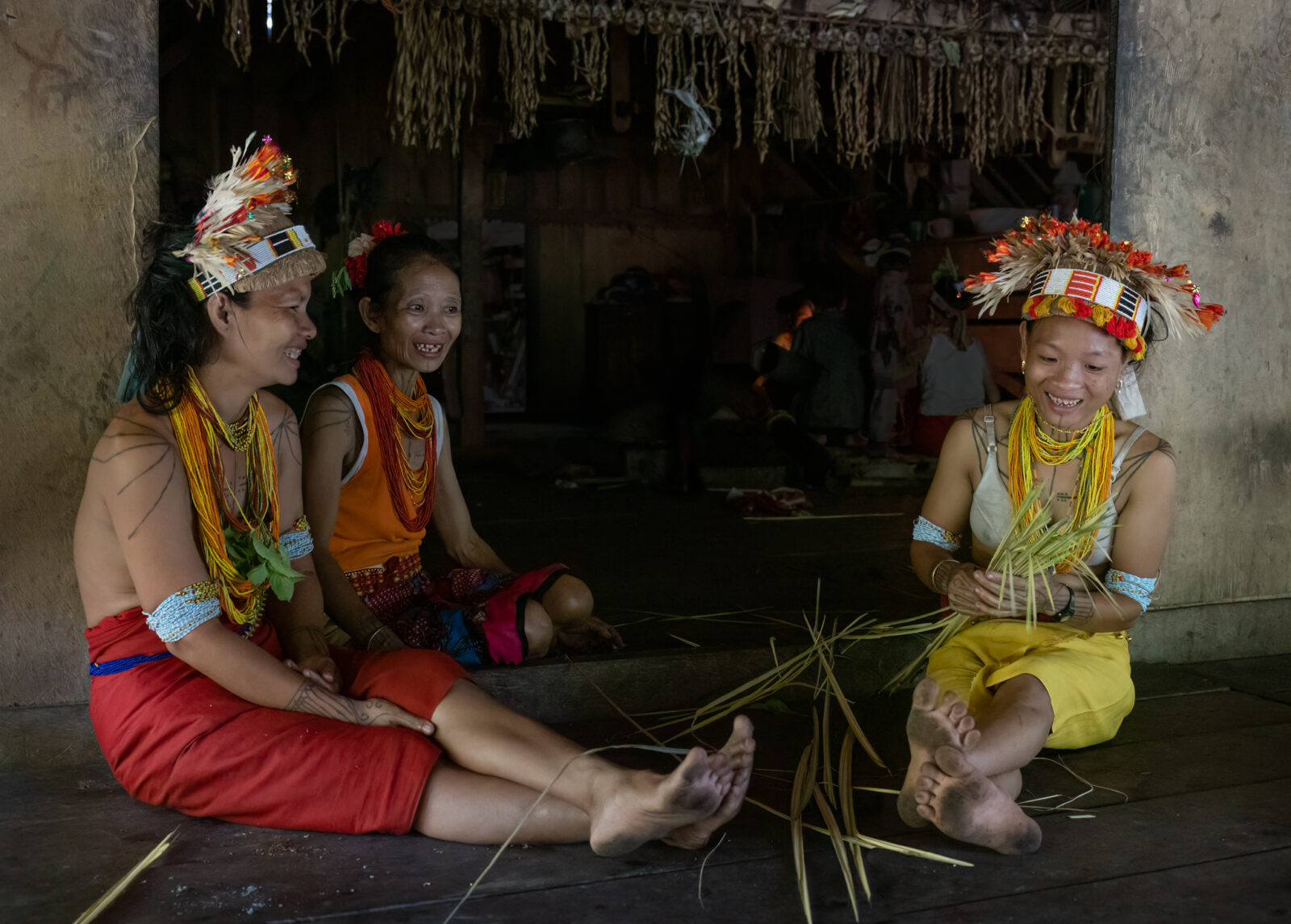 Mentawai women traditionally dressed for ceremony